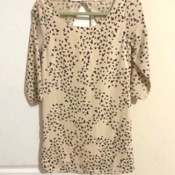 Everly black bird print dress - Picture 2 of 8